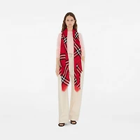 Wide Check Wool Scarf in Post red | Burberry® Official