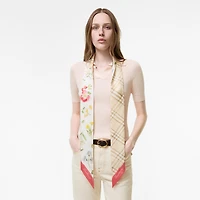 Skinny Blooms of Britain Silk Scarf in Sesame beige | Burberry® Official