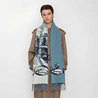 Castle Cashmere Scarf in Navy | Burberry® Official