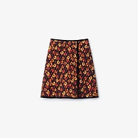 Geranium Leaf Quilted Nylon Skirt in Poppy red - Women | Burberry® Official