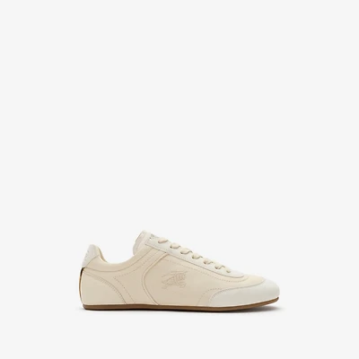 Leather Knight Runner Sneakers​ in Dove beige - Women | Burberry® Official