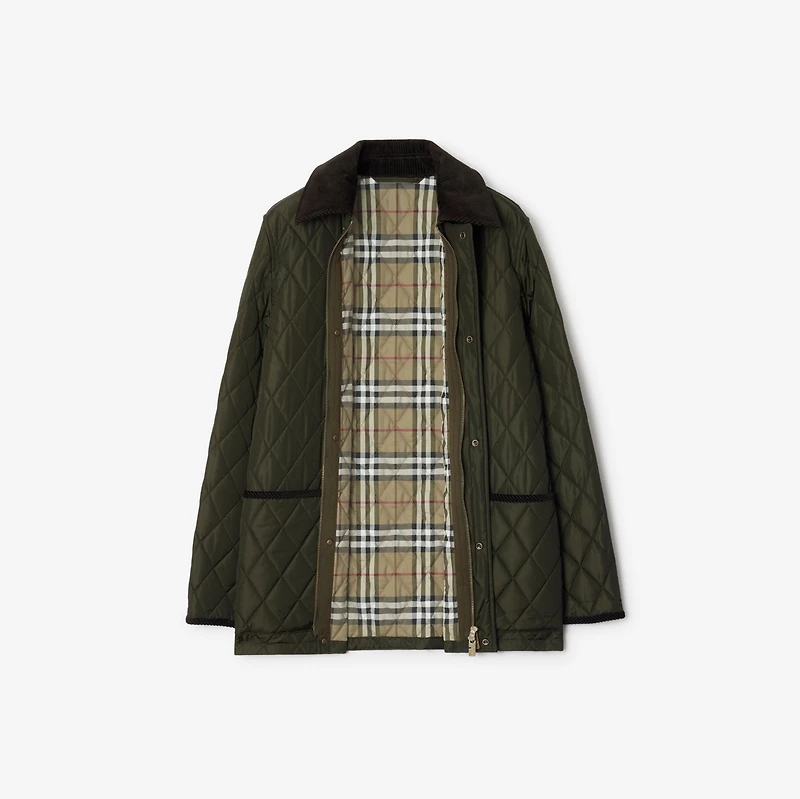 Quilted Nylon Barn Jacket in Shale/brush - Women | Burberry® Official
