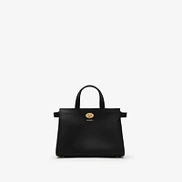 Mini Cotswolds Check Tote in Black - Women, Leather | Burberry® Official