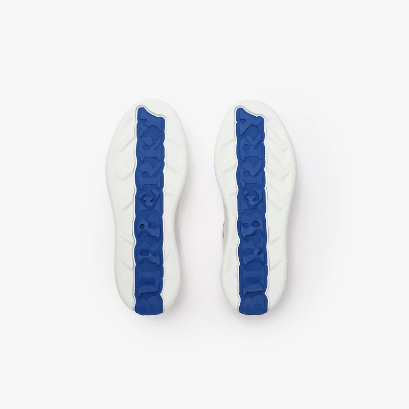 Leather and Check Terrace Sneakers​ in Optic white/mallow pink - Women | Burberry® Official