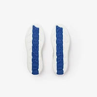 Leather and Check Terrace Sneakers​ in Optic white/mallow pink - Women | Burberry® Official