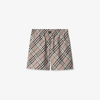 Check Shorts in Mauve grey - Women, Nylon | Burberry® Official