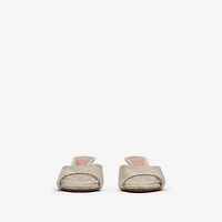 Check Mews Low Sandals in Beige - Women | Burberry® Official