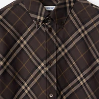 Relaxed Fit Check Cotton Flannel Shirt in Truffle brown - Men | Burberry® Official
