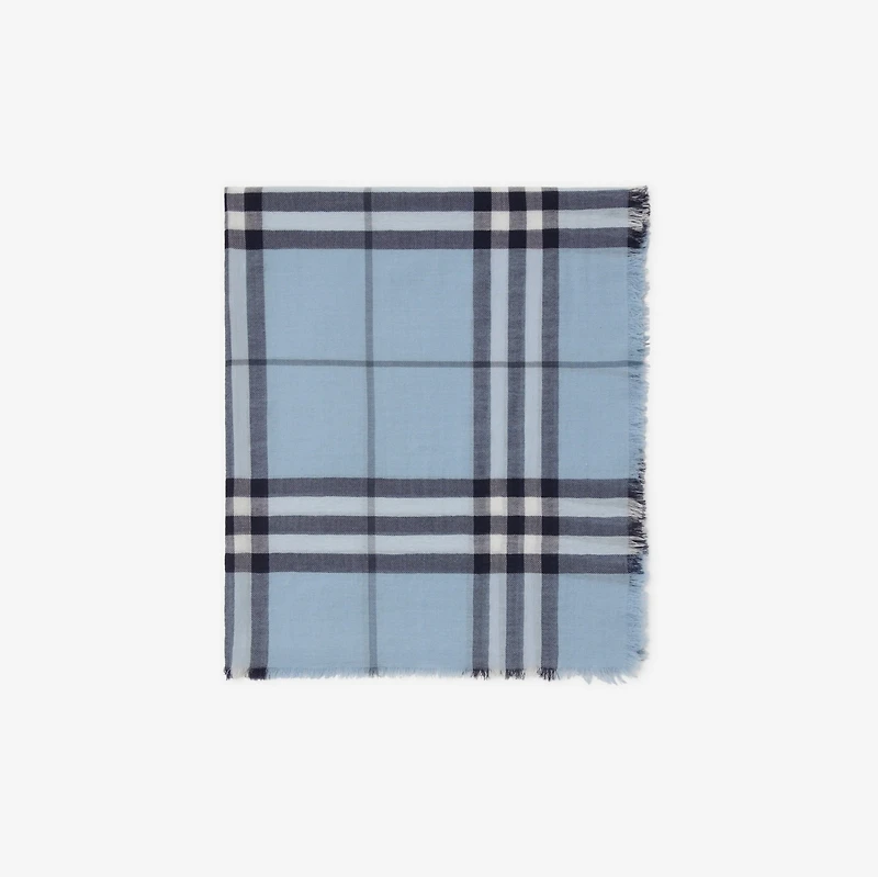 Wide Check Wool Scarf in Bank blue | Burberry® Official