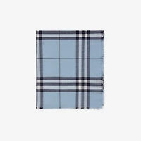 Wide Check Wool Scarf in Bank blue | Burberry® Official