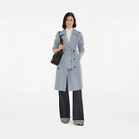 Long Silk Trench Coat in Gale - Women | Burberry® Official