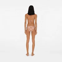 Check Bikini Top in Teacup - Women, Nylon | Burberry® Official
