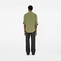 Slim Fit Cotton Shirt in Wreath green - Men | Burberry® Official