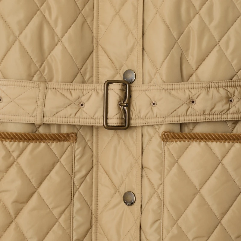 Quilted Nylon Jacket in Flax - Women | Burberry® Official