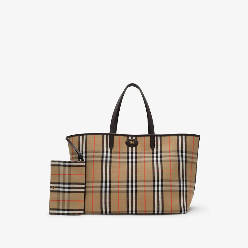 Large Reversible Bloomsbury Tote in Sand beige/peat brown - Men | Burberry® Official