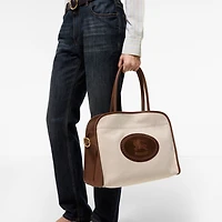 Clovelly Zip Tote in Beige - Women, Cotton | Burberry® Official