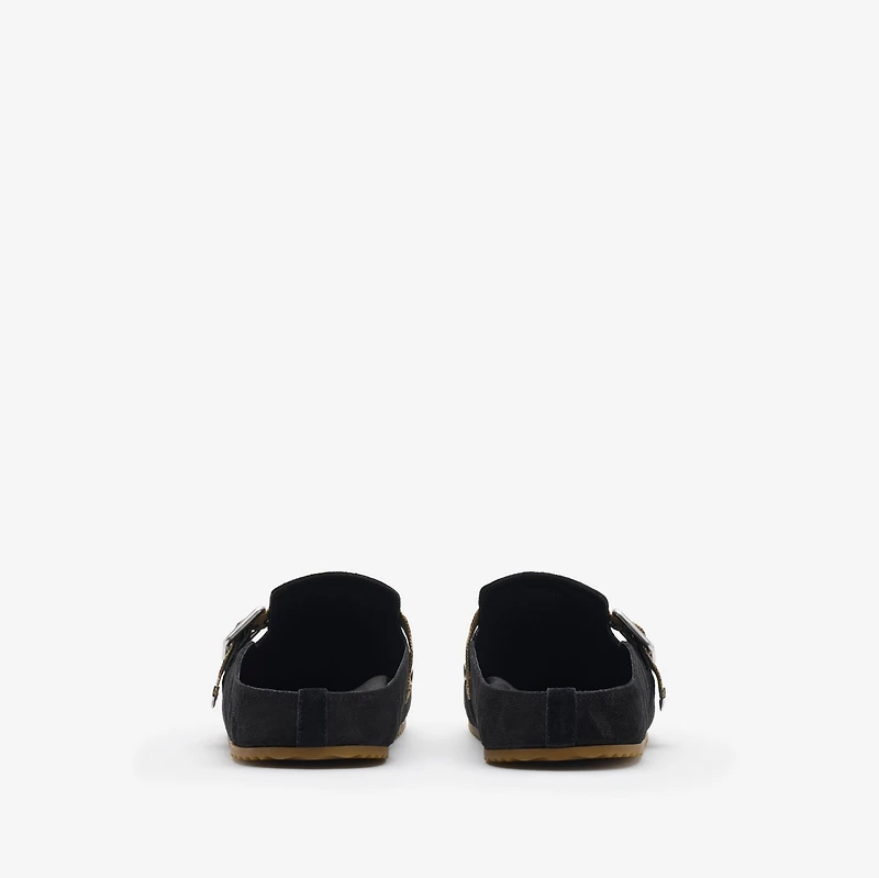 Check Suede Urchin Clogs in Black - Men | Burberry® Official