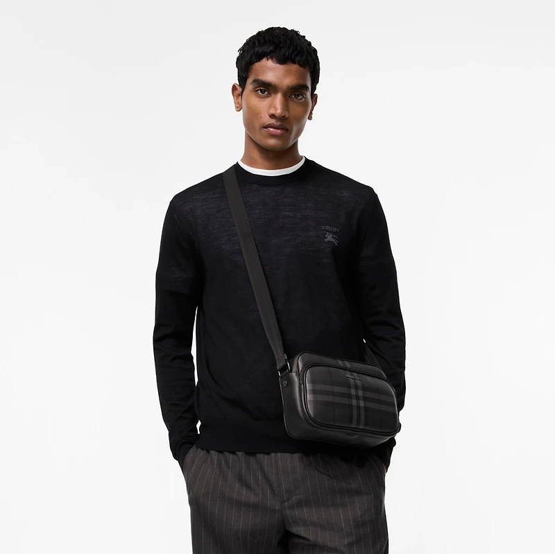 City Check Pocket Crossbody bag in Iron grey - Men, Cotton, Technical | Burberry® Official