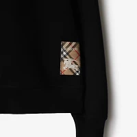 Check Label Cotton Sweatshirt in Black - Men | Burberry® Official