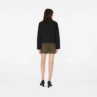 Cropped Quilted Nylon Jacket in Black/sand - Women | Burberry® Official