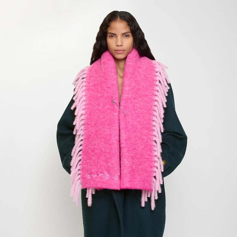 Alpaca Wool Blend Happy Scarf in Bow pink/jam pink | Burberry® Official