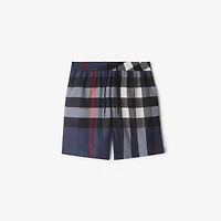 Check Swim Shorts in Carbon blue - Men | Burberry® Official