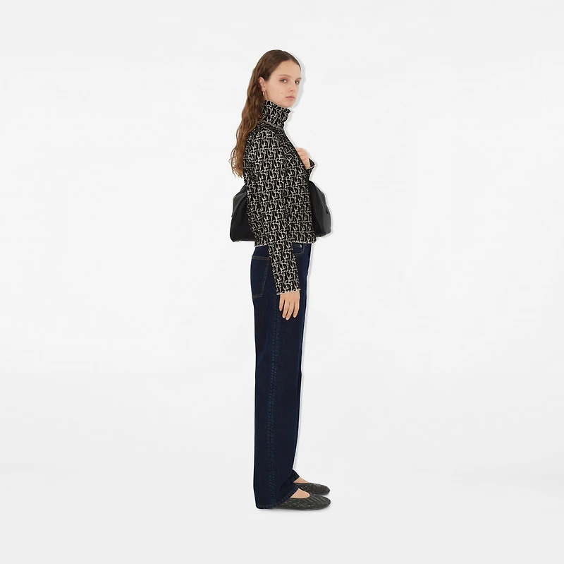 B Charm Wool Blend Sweater in Black - Women, Nylon | Burberry® Official