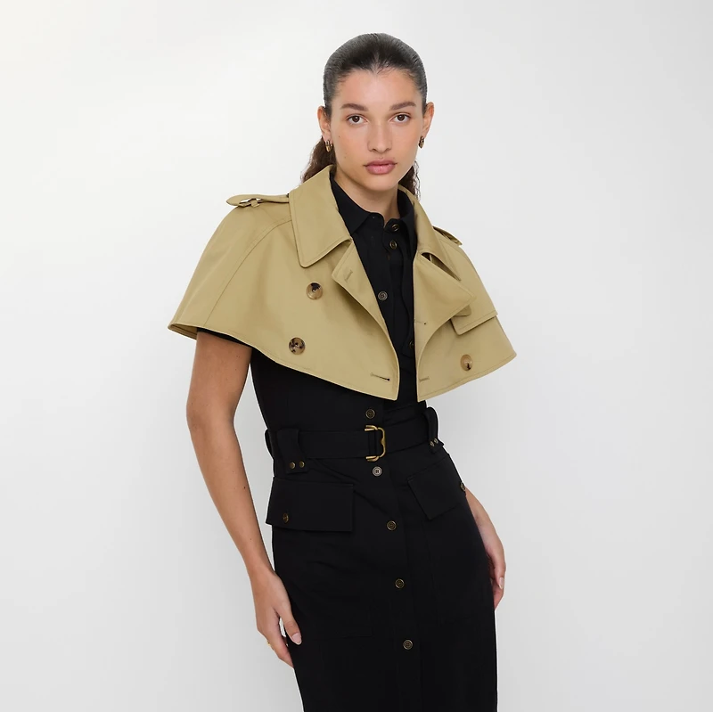 Gabardine Trench Capelet in Hamper beige | Burberry® Official