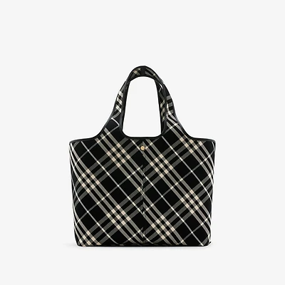 Check Tote in Black/calico