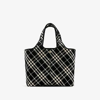 Check Tote in Black/calico