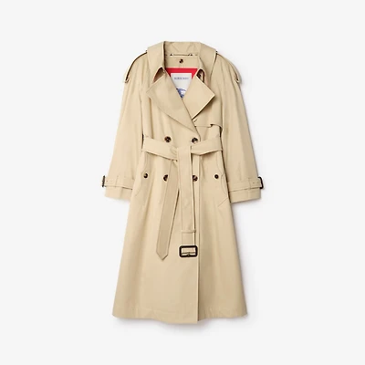 Long Gabardine Fitzrovia Trench Coat with Warmer in Limestone beige - Women, Wool | Burberry® Official