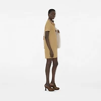 Check Collar Cotton Polo Shirt Dress in Flax - Women | Burberry® Official