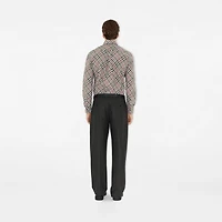 Regular Fit Check Cotton Shirt in Mauve grey