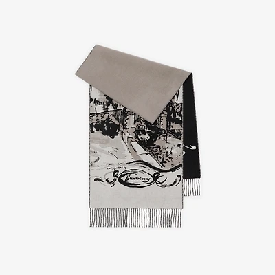 Castle Cashmere Scarf in Monochrome | Burberry® Official