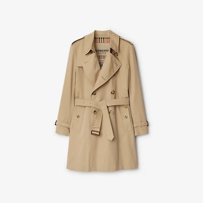 Mid-length Kensington Heritage Trench Coat in Honey - Men, Cotton Gabardine | Burberry® Official