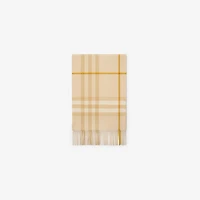 Check Cashmere Scarf in White denim | Burberry® Official