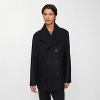 Wool Pea Coat in Navy - Men | Burberry® Official