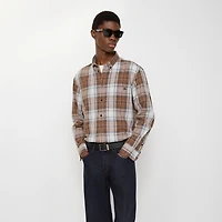 Madras Check Cotton Shirt in Russet brown - Men | Burberry® Official