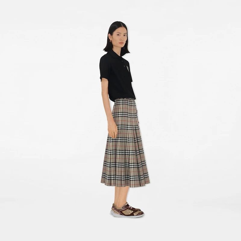 B Heart Cotton Polo Shirt in Black - Women | Burberry® Official