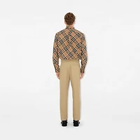 Relaxed Fit Check Cotton Poplin Shirt in Sand beige - Men | Burberry® Official