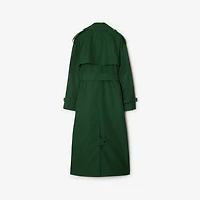 Long Highgrove Castleford Trench Coat in Ivy - Women, Cotton Gabardine | Burberry® Official