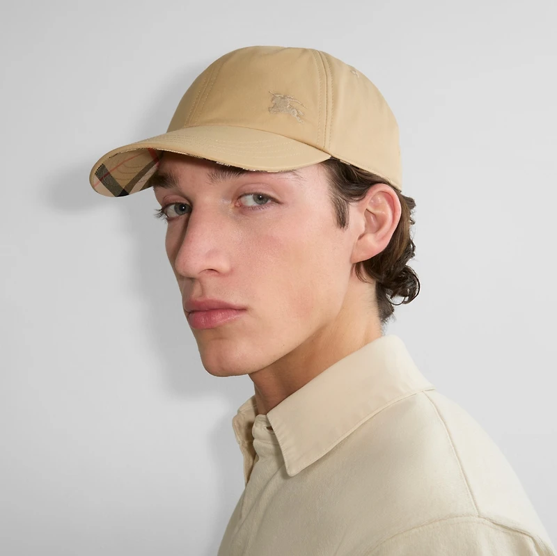 Gabardine Baseball Cap in Flax/sand - Men | Burberry® Official