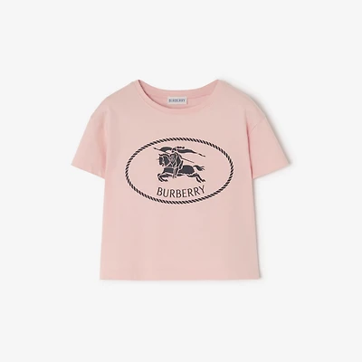 Knight Stamp Cotton T-shirt in Bouquet pink | Burberry® Official