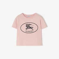Knight Stamp Cotton T-shirt in Bouquet pink | Burberry® Official