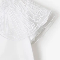 Tulle Collar Cotton Dress in White | Burberry® Official