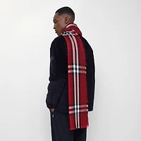Reversible Check Wool Silk Scarf in Oxblood red/post red | Burberry® Official