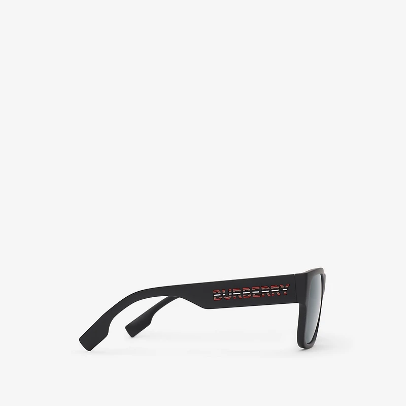 Logo Detail Square Frame Sunglasses in Black - Men | Burberry® Official