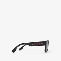 Logo Detail Square Frame Sunglasses in Black - Men | Burberry® Official