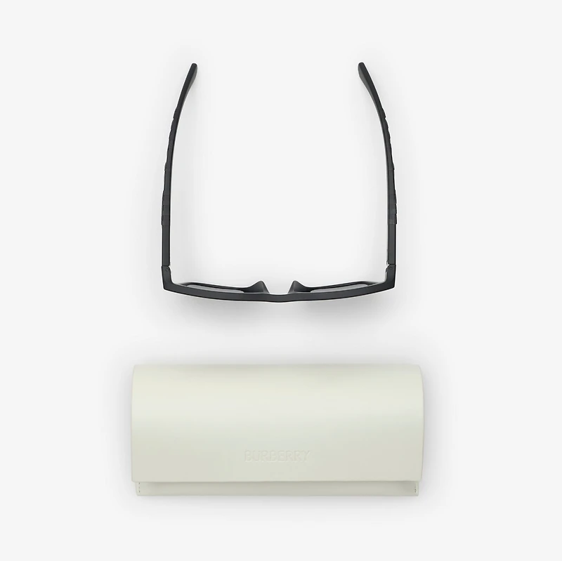 Textured Check Square Sunglasses in