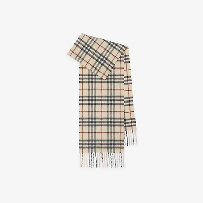 Check Cashmere Scarf in Stone - Children | Burberry® Official
